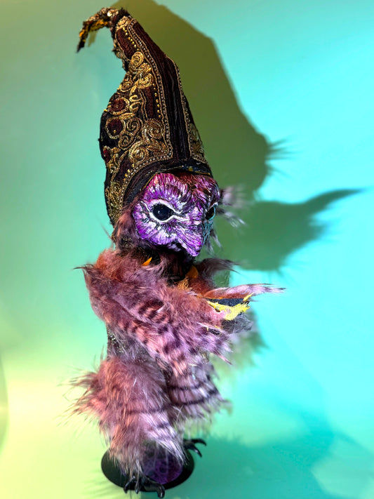 Owl Poppet - Amethyst